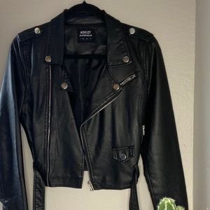 Black leather jacket